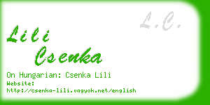 lili csenka business card